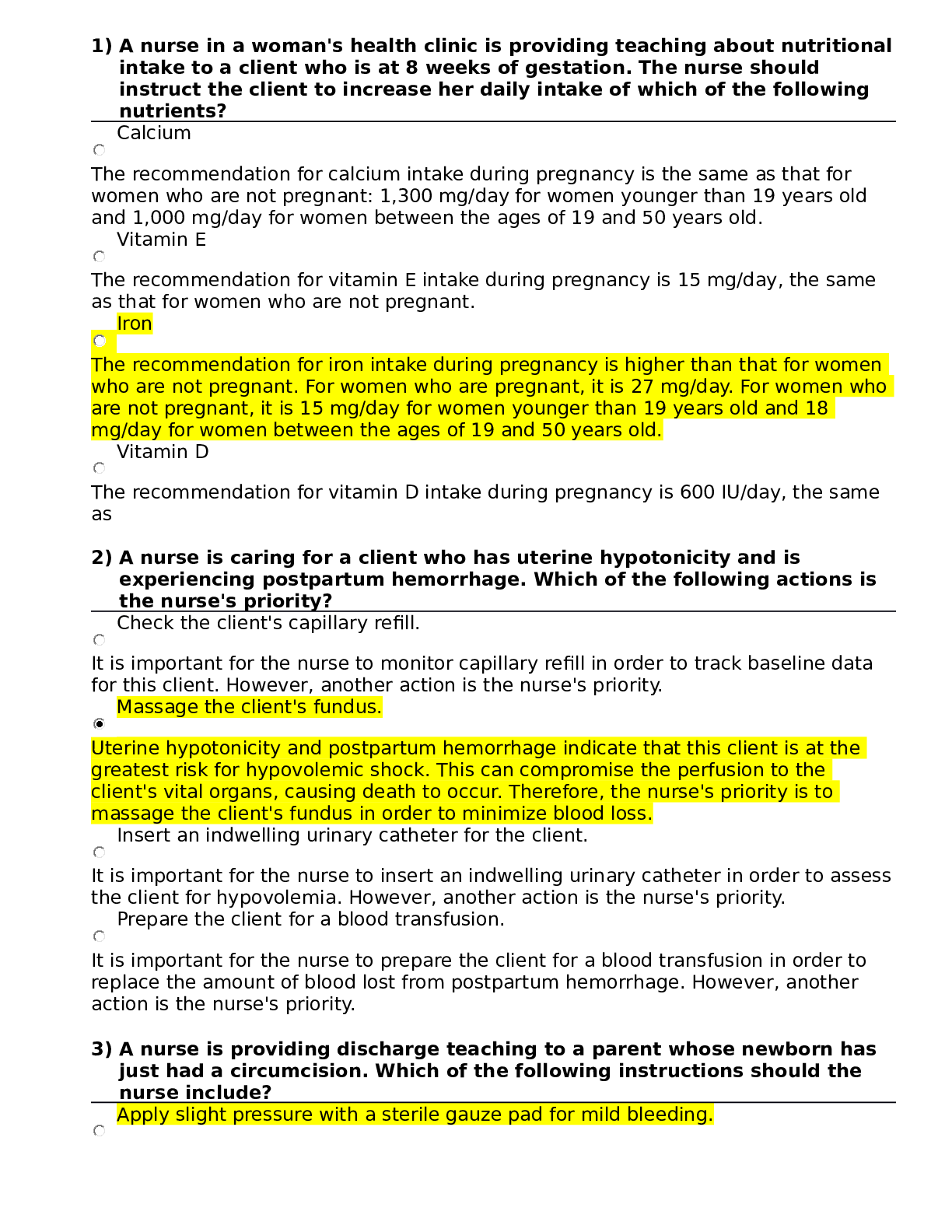Preview image for ATI MATERNAL NEWBORN (B) PROCTORED 2019 - RETAKE GUIDE